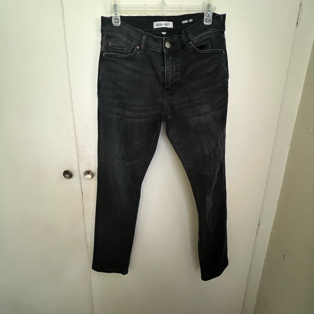 Warp + Weft men’s Tokyo straight black jeans